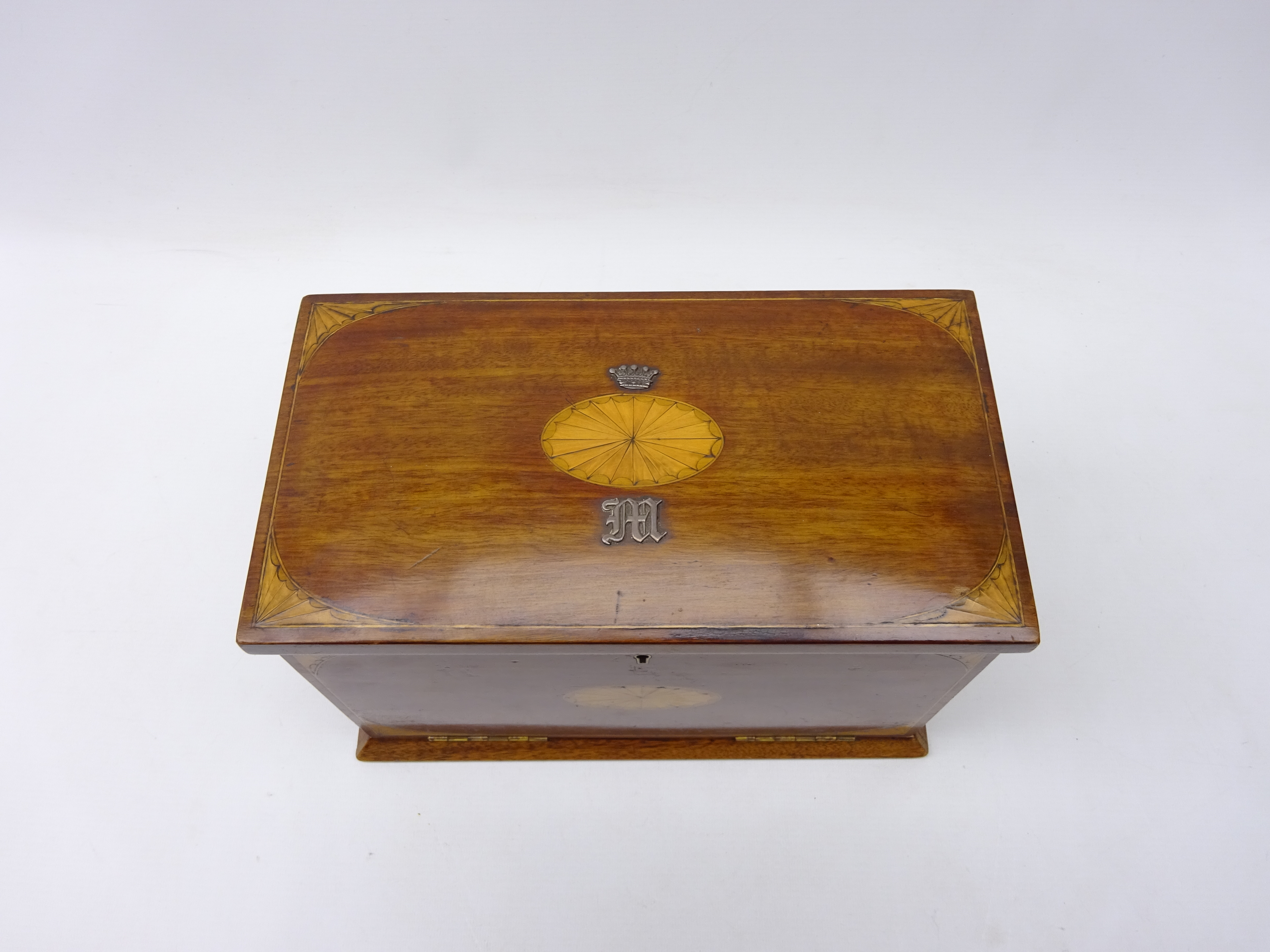 Edwardian inlaid mahogany correspondence box, - Image 3 of 9