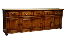 18th century style oak low dresser,