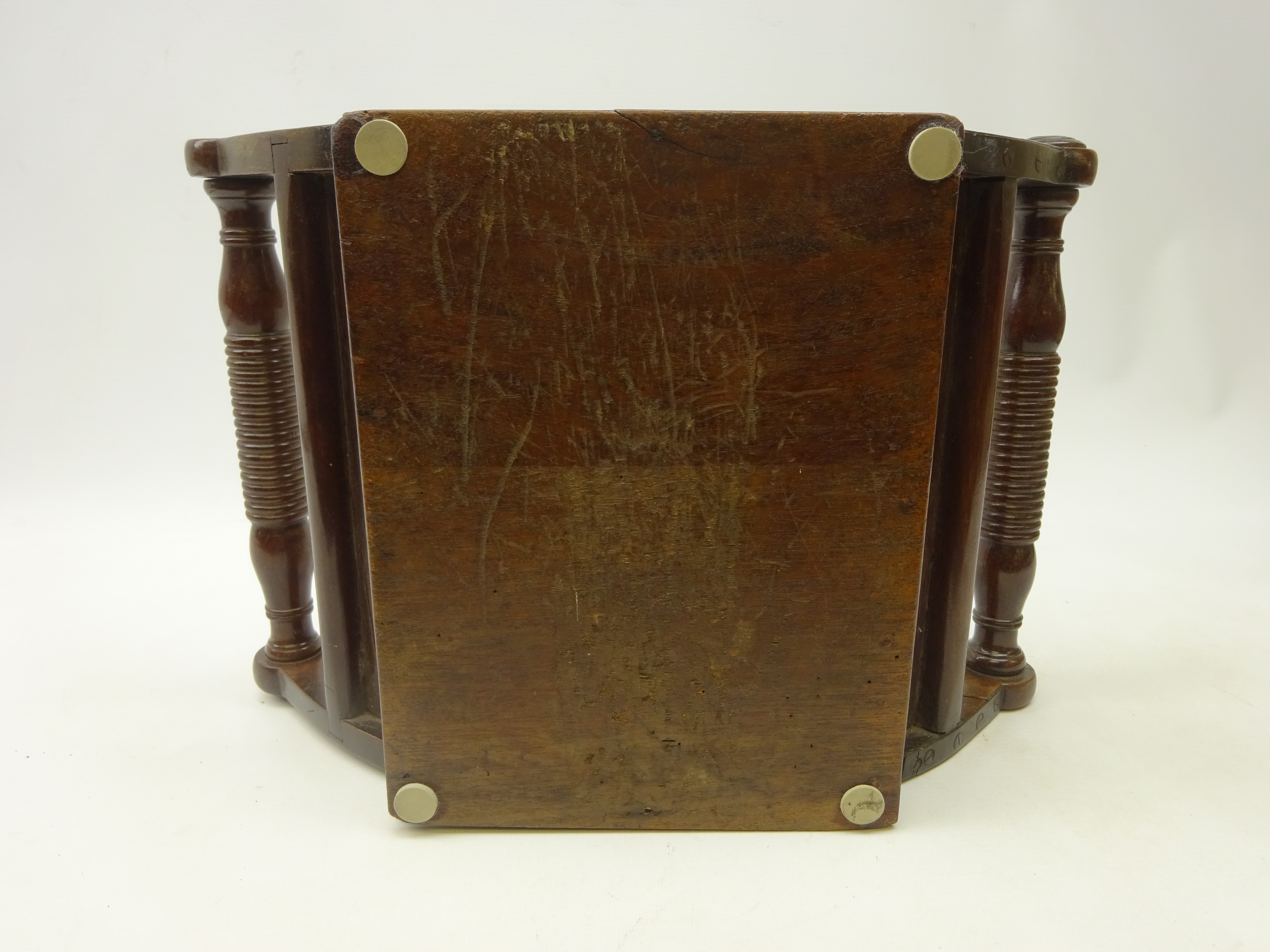 George III mahogany cheese coaster with turned handled and roundels, L42. - Image 8 of 9