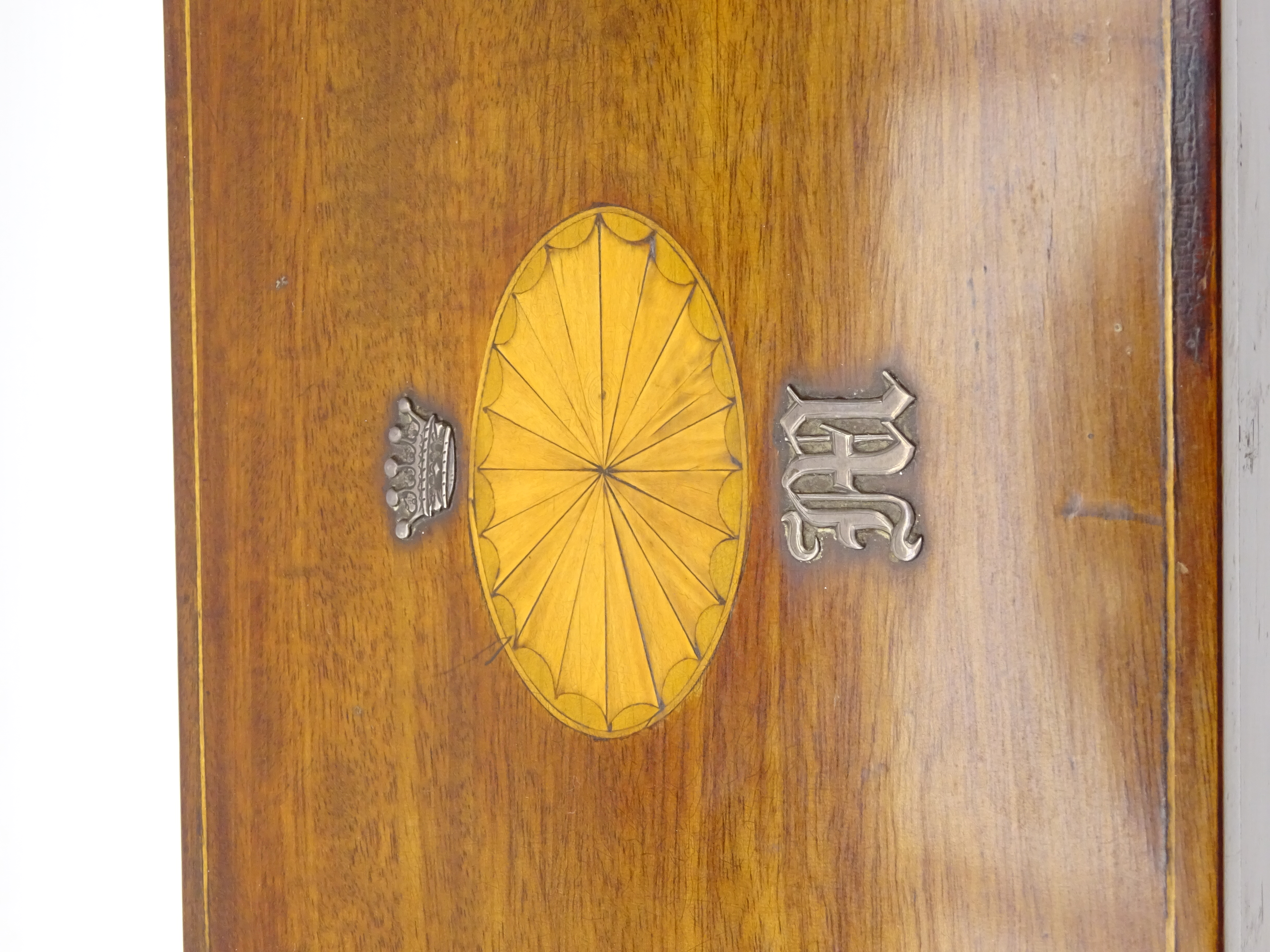 Edwardian inlaid mahogany correspondence box, - Image 5 of 9