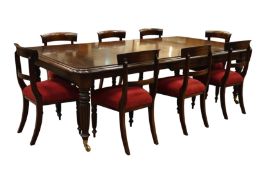 Victorian style mahogany telescopic extending dining table,