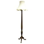 Early 20th century mahogany Hepplewhite style standard lamp,