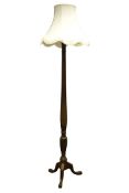 Early 20th century mahogany Hepplewhite style standard lamp,