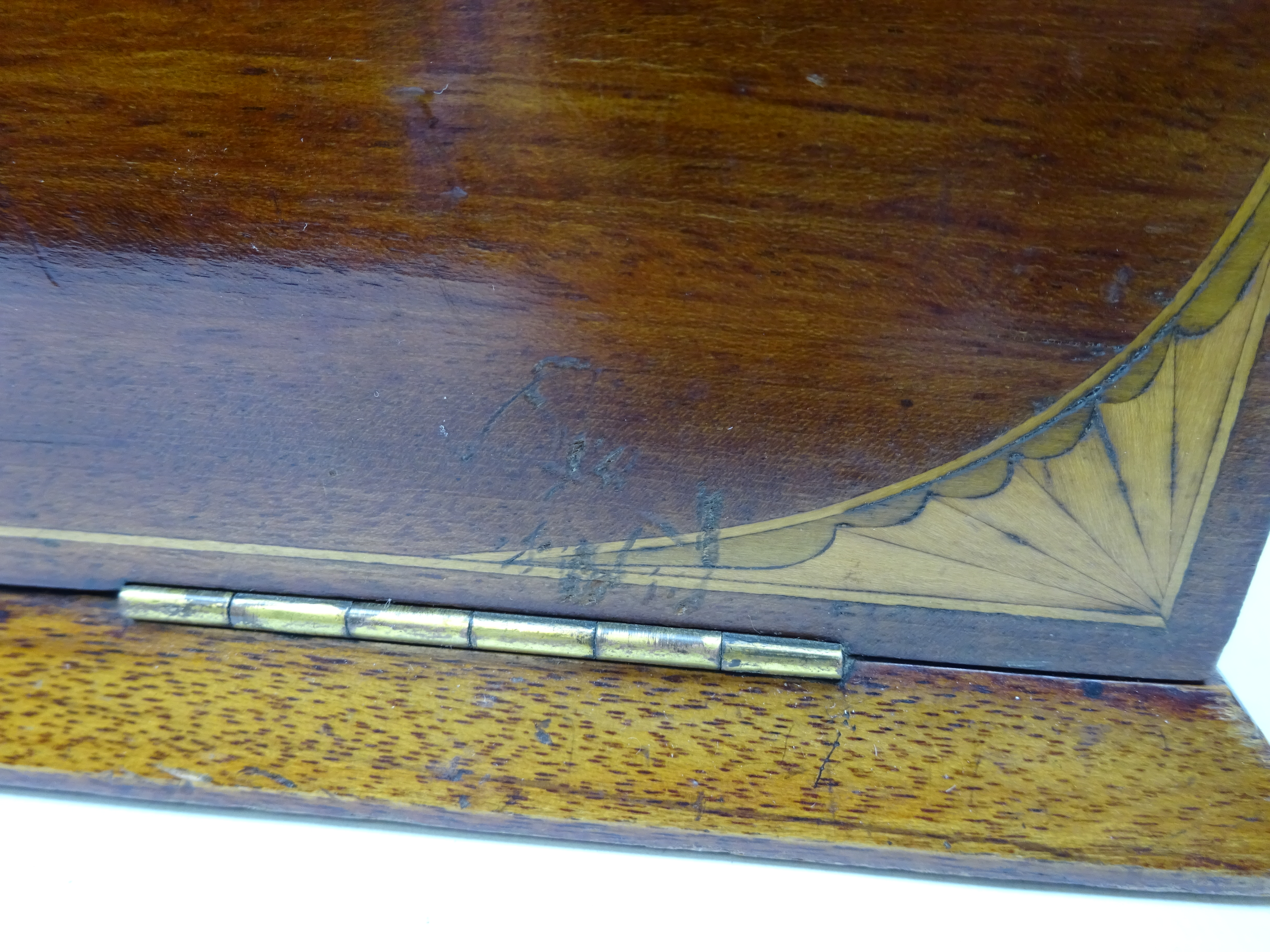 Edwardian inlaid mahogany correspondence box, - Image 9 of 9