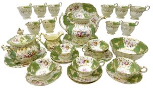 19th century porcelain tea service in the manner of Coalport,