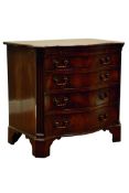 Chippendale style mahogany serpentine front Bachelors chest,