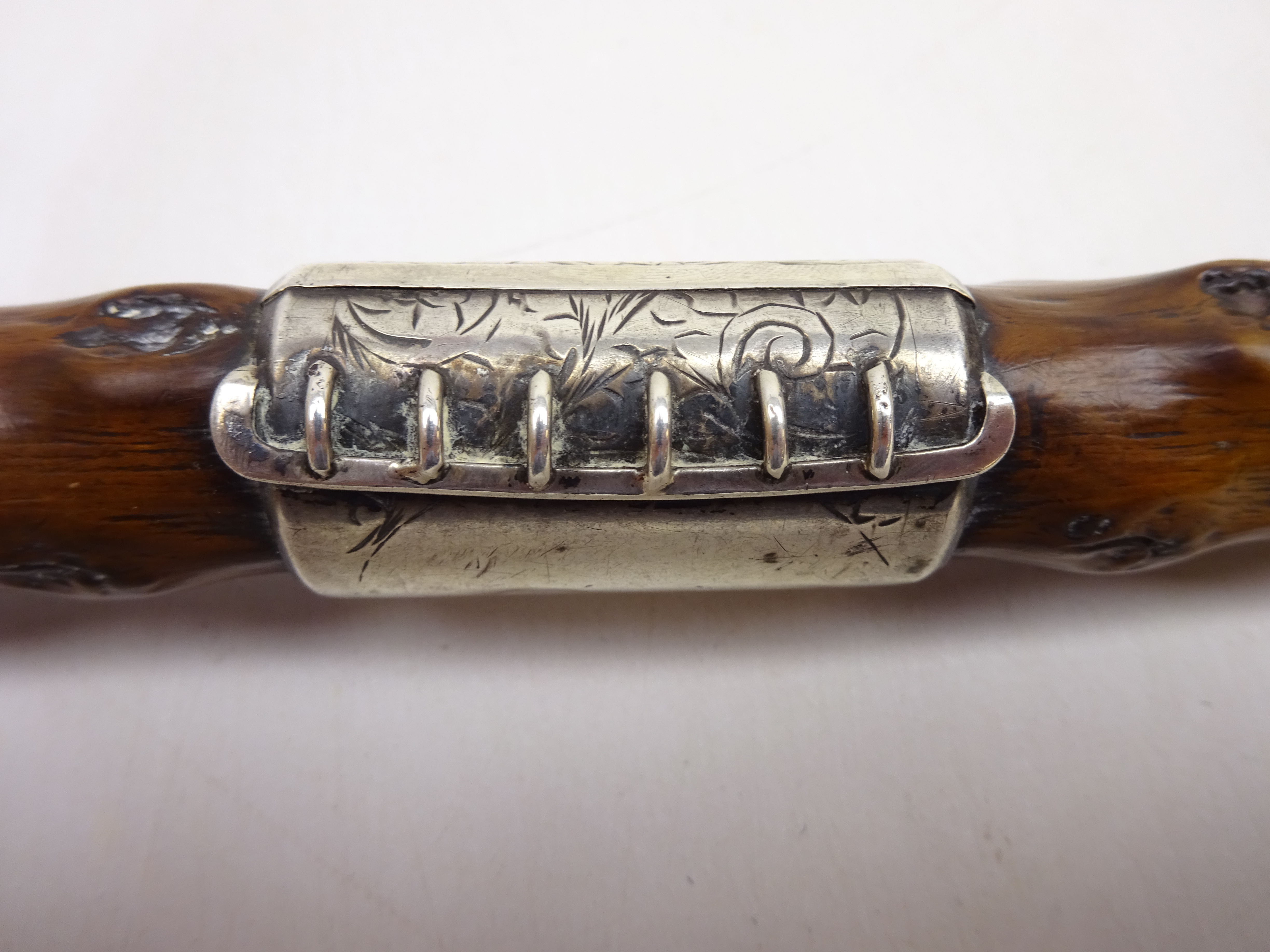 Early 20th century Hawthorn walking stick with silver collar and handle by Henry Howell & Co ltd, - Image 5 of 5