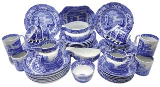 Spode 'Italian' pattern dinner and tea service for six persons comprising; dinner plates,