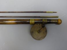 Solid wood three piece Trout Fishing Rod approx 7ft,