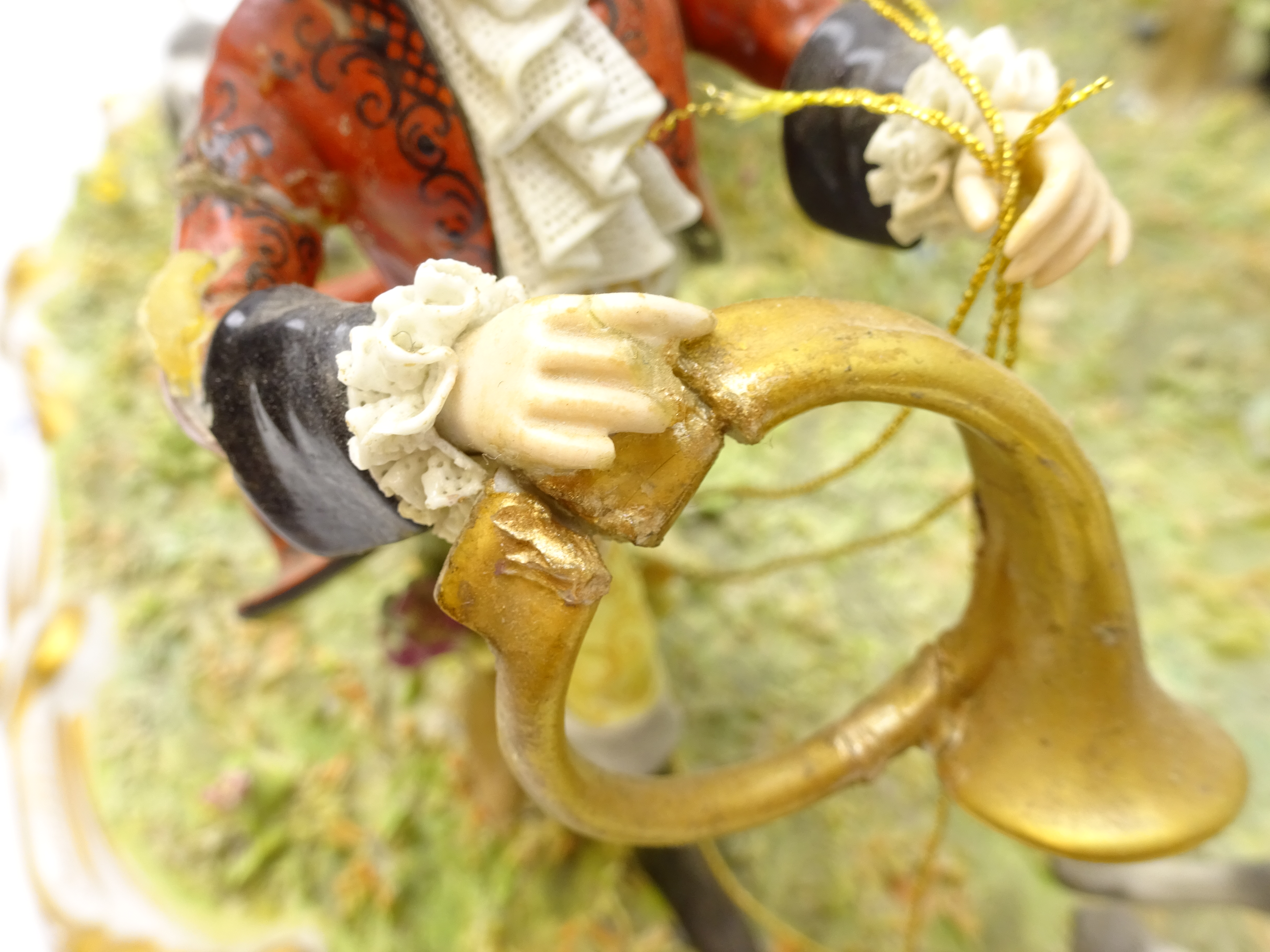 Capodimonte porcelain model depicting an 18th century hunting group, - Image 3 of 9