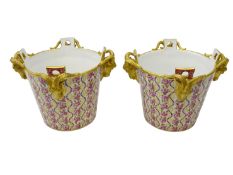 Late 19th/ early 20th century pair Serves style porcelain ice pails, probably Samson,