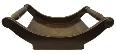 George III mahogany cheese coaster with turned handled and roundels, L42.