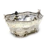 Victorian silver fretwork basket, swag decoration by Charles Stuart Harris, London 1896,