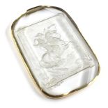 Late 19th century rock crystal cameo, intaglio engraved with Napoleon crossing the Alps at the St.