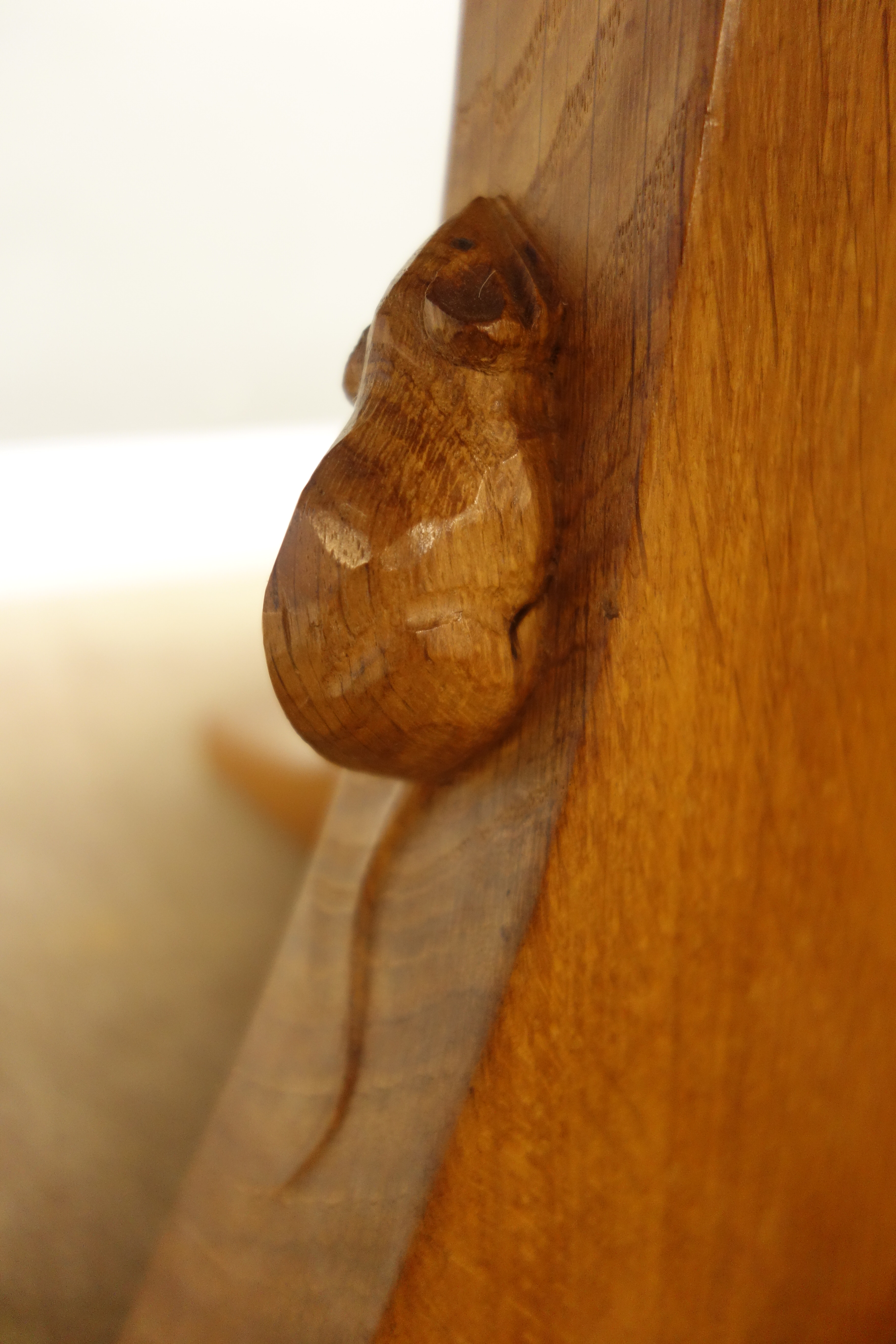 'Mouseman' adzed oak octagonal top dining table, on cruciform base, by Robert Thompson of Kilburn, - Image 3 of 3