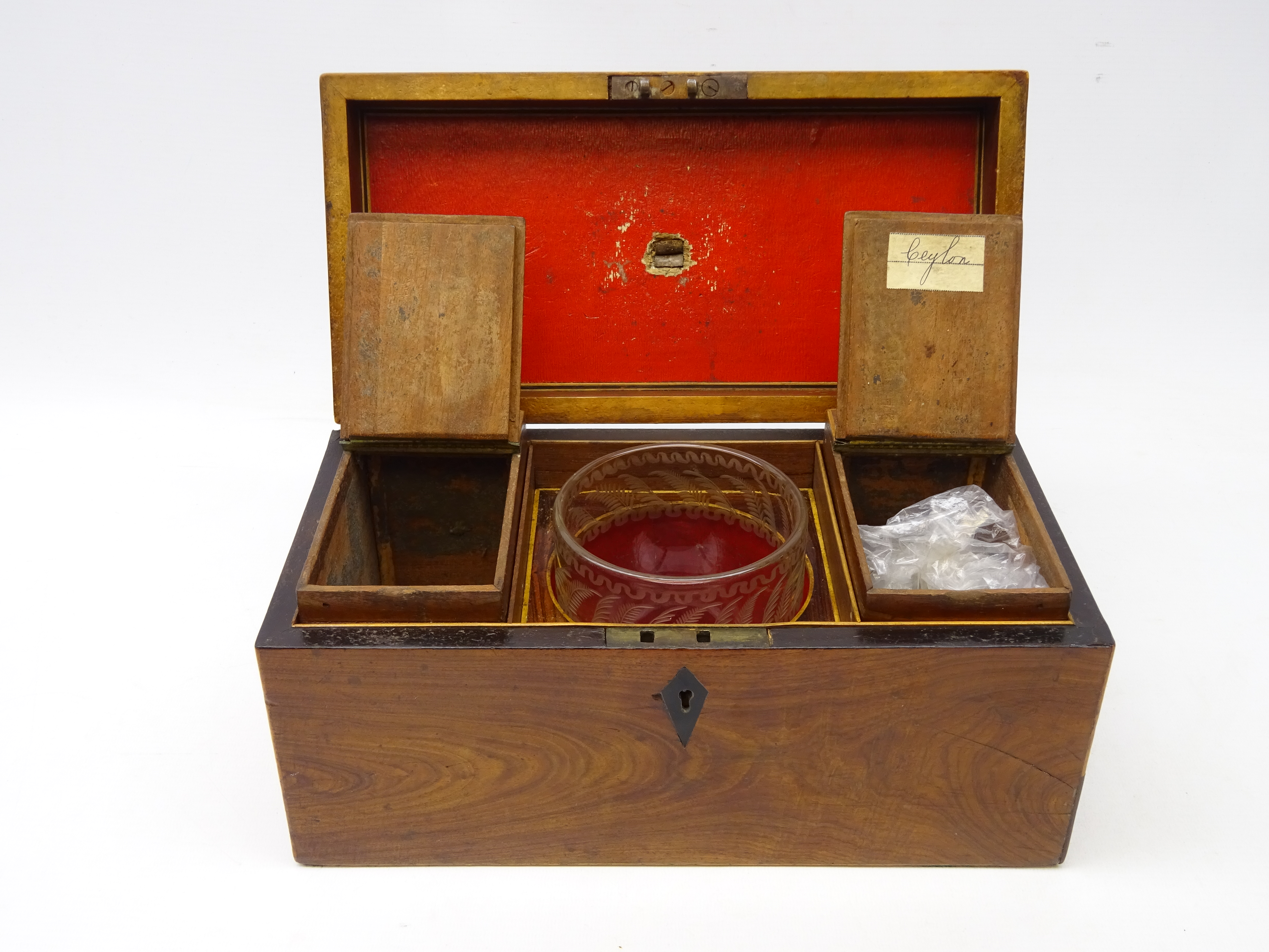 George III walnut tea caddy, - Image 3 of 6