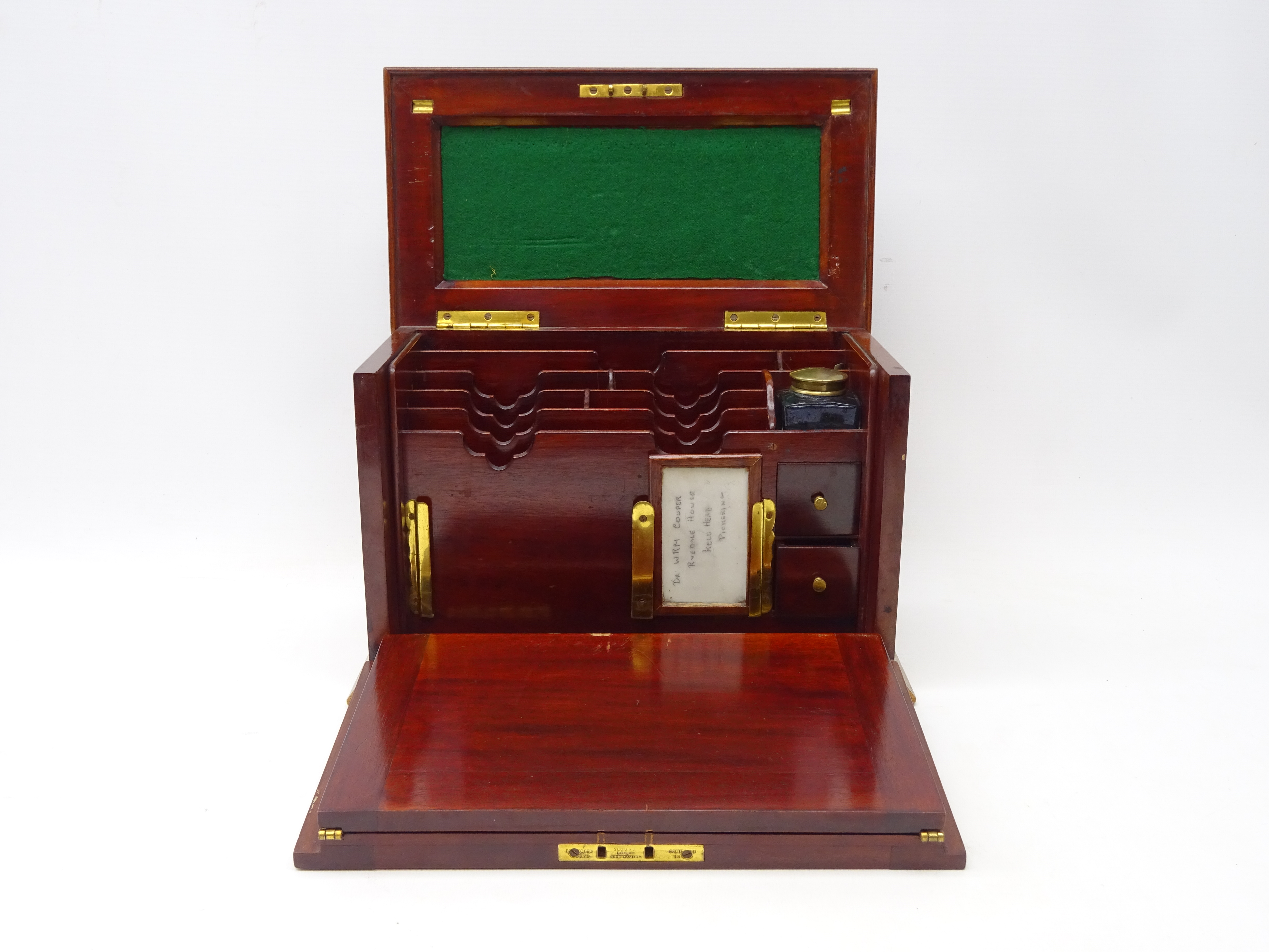Edwardian inlaid mahogany correspondence box, - Image 6 of 9