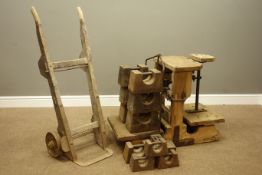 Early 20th century 'Kay & Backhouse, York' elm and wrought metal sack scales,