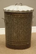 Galvanised metal bin with lid, D50cm Condition Report <a href='//www.