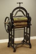 Allpass & Co 'The Brixton Mangle' early 20th century cast iron mangle, W85cm,