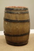 20th century oak and metal bound barrel, H87cm Condition Report <a href='//www.