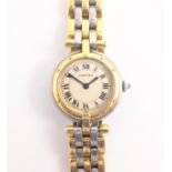 Ladies Cartier Panthere bi-metal, 18ct gold and stainless steel quartz wristwatch,