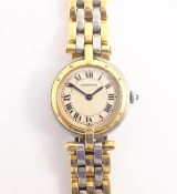 Ladies Cartier Panthere bi-metal, 18ct gold and stainless steel quartz wristwatch,