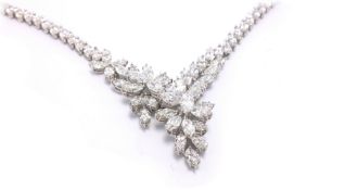 Diamond 18ct white gold necklace consisting of 154 graduating marquise diamonds,