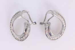 Pair of diamond white gold ear-rings,