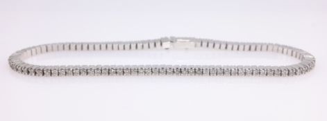 Diamond 18ct white gold line bracelet, stamped 750 approx 2.