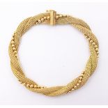 18ct gold bracelet, rope design hallmarked Condition Report approx 19gm,