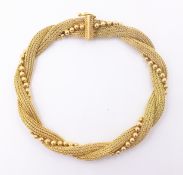 18ct gold bracelet, rope design hallmarked Condition Report approx 19gm,