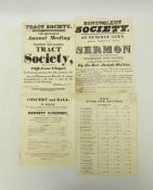 Whitby Benevolent & Tract Society, Savings Bank & Benefit Concert posters for 1832,
