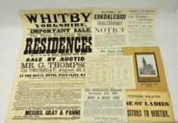 Victorian Whitby Property Auction Poster for Nos. 7,9 & 10 Royal Crescent West Cliff.