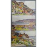 Three J Ulric Walmsley, Ruddock 'Artist Series' Post Cards of Runswick Bay, S.