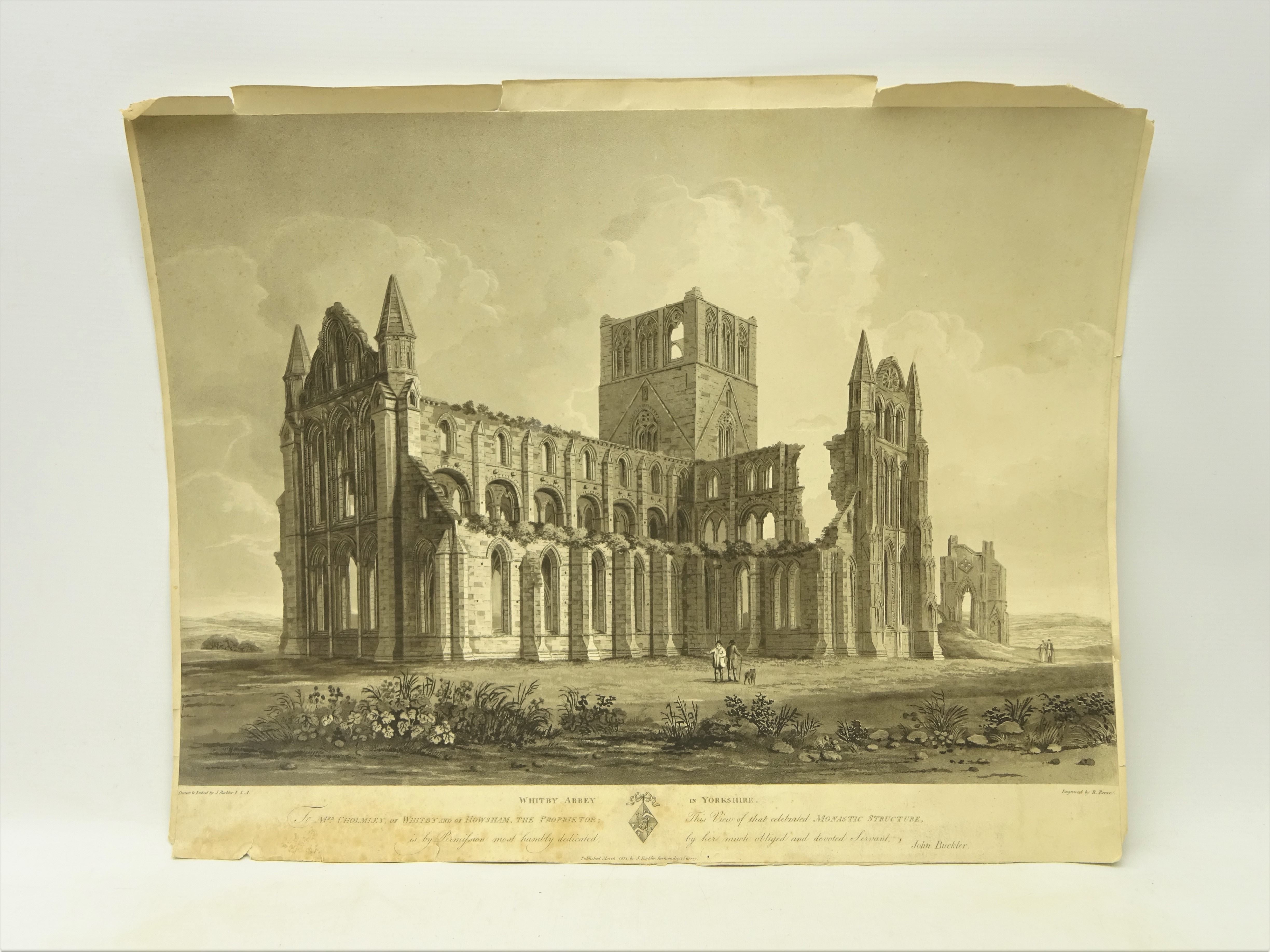 'Whitby Abbey in Yorkshire' dedicated to Mrs Cholmley of Whitby and Howsham..