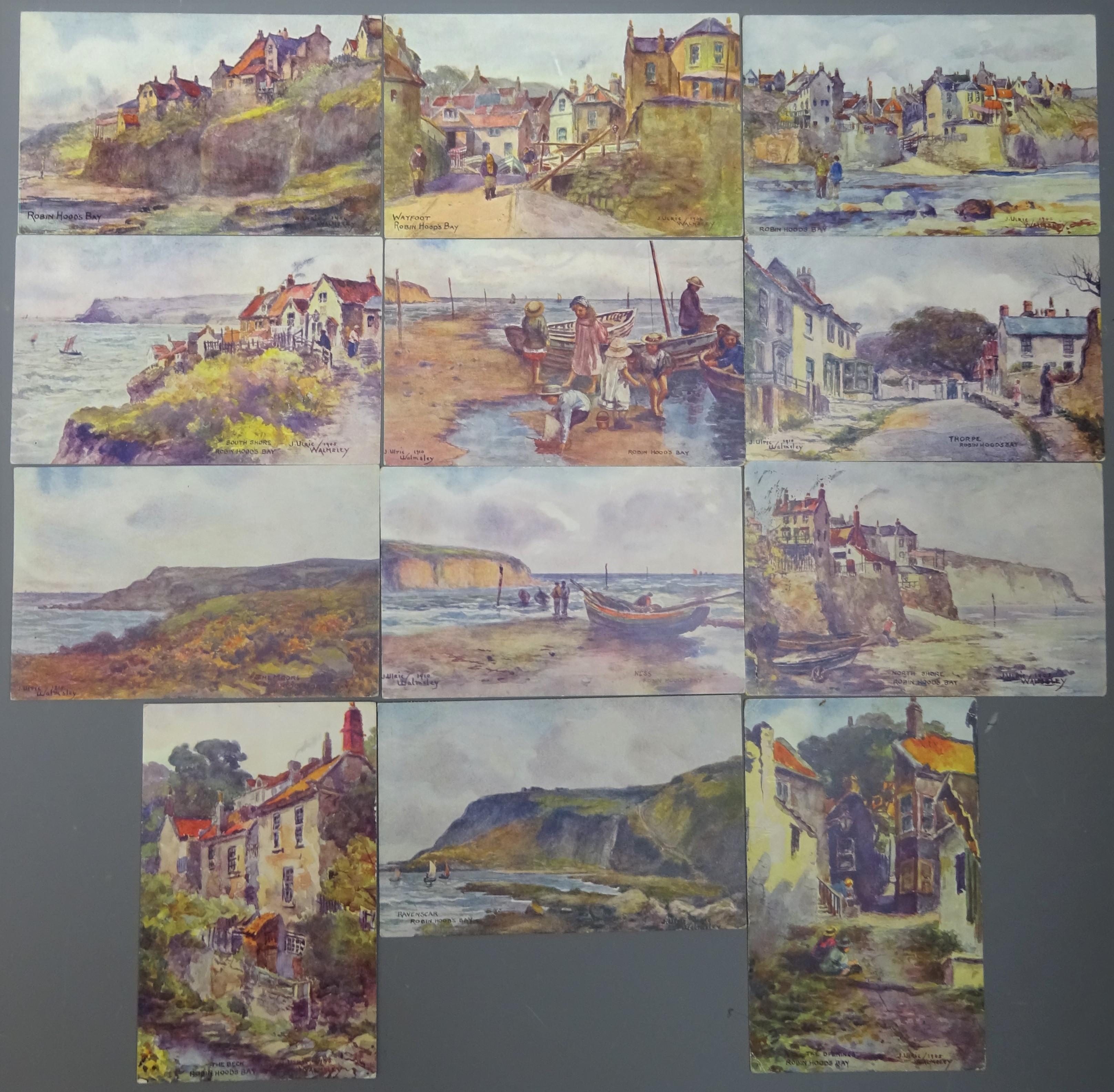 Collection of J Ulric Walmsley, Ruddock 'Artist Series' Post Cards of Robin Hoods Bay, 1904(6), - Bild 2 aus 2