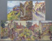 Collection of J Ulric Walmsley, Ruddock 'Artist Series' Post Cards of Robin Hoods Bay, 1904(6),