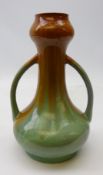 Art Nouveau style drip glaze twin handled vase, impressed 541,