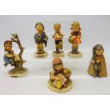 Six Goebel Hummel figures; 'Lantern Nativity', 'Chick Girl', 'Home From Market',