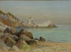 Coastal scenes, pair watercolours signed by Albert Stevens (Fl.