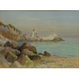 Coastal scenes, pair watercolours signed by Albert Stevens (Fl.