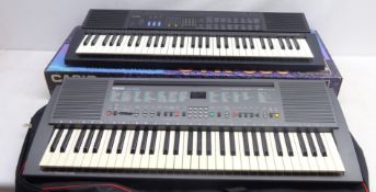 Yamaha 'PSR 300' electronic keyboard with soft carry case and a Casio 'CTK-530' electronic keyboard