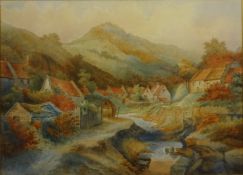 The Valley Sandsend, watercolour signed and dated 1903. by E.