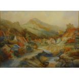 The Valley Sandsend, watercolour signed and dated 1903. by E.