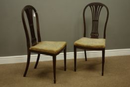 Pair early 20th century Hepplewhite style bedroom chairs,