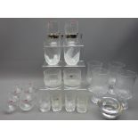 Collection of Iittala glass including pair of 'Nana' tumblers, boxed,
