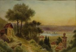 'Roman Campagna', watercolour signed by Herbert George (British fl.