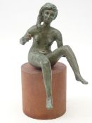 Claudio Parigi (Italian 1954-) bronze figure 'Selfie', signed Parigi on plinth, H16.
