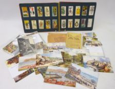 Group of early 20th century postcards including Scarborough harbour, Forge Valley, Derbyshire,